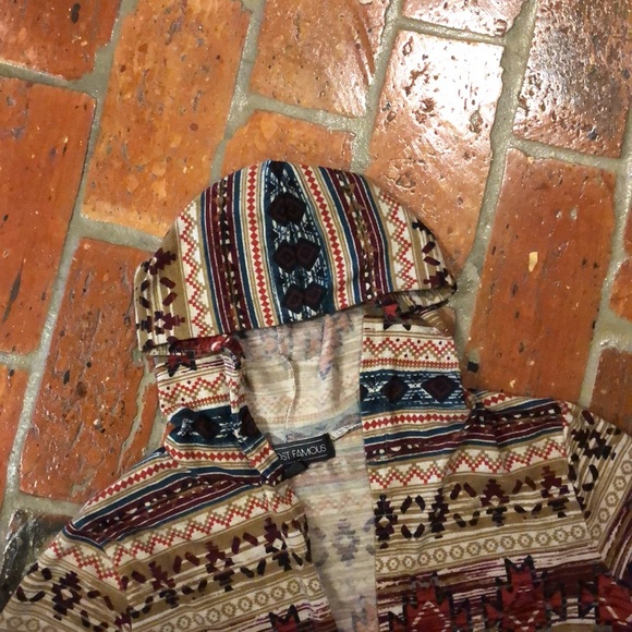 Almost Famous Tribal Aztec Western Duster Sweater szS - Picture 9 of 15